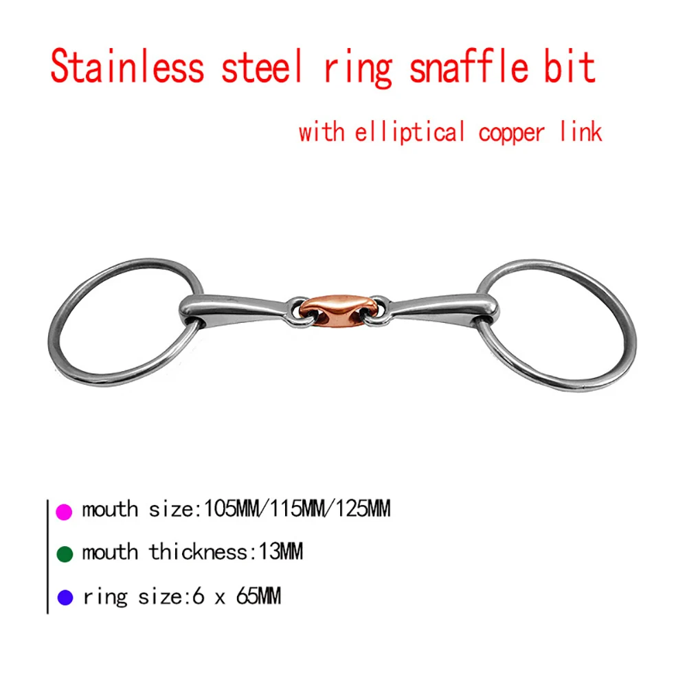 105/115/125/127/135 มม.สแตนเลส Horse Gag Bit Snaffle กัดม้า Chew Horse อุปกรณ์การฝึกอบรม Equestrian