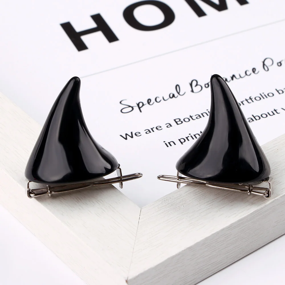 Accessoires pour cheveux d'halloween, 1 paire d'épingles à cheveux en corne de petit démon et de bœuf, épingle de Costume de Cosplay de fête gothique, corne de Costume