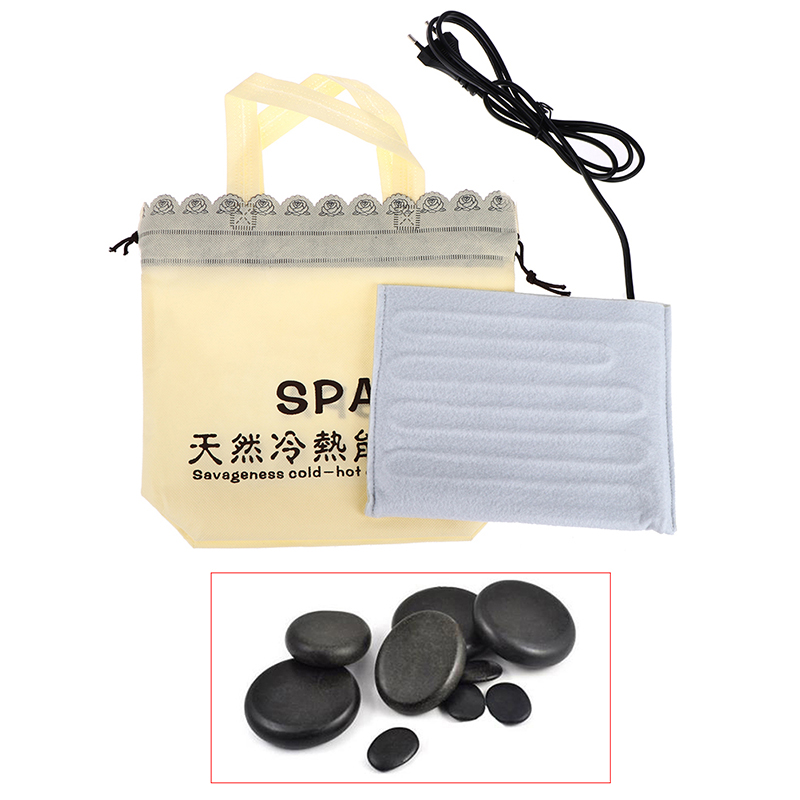 Calentador de piedra de masaje, bolsa de calefacción eléctrica, SPA corporal, relajación, alivio del dolor, bolsa de calefacción de piedras calientes (no incluye masaje de piedra caliente)