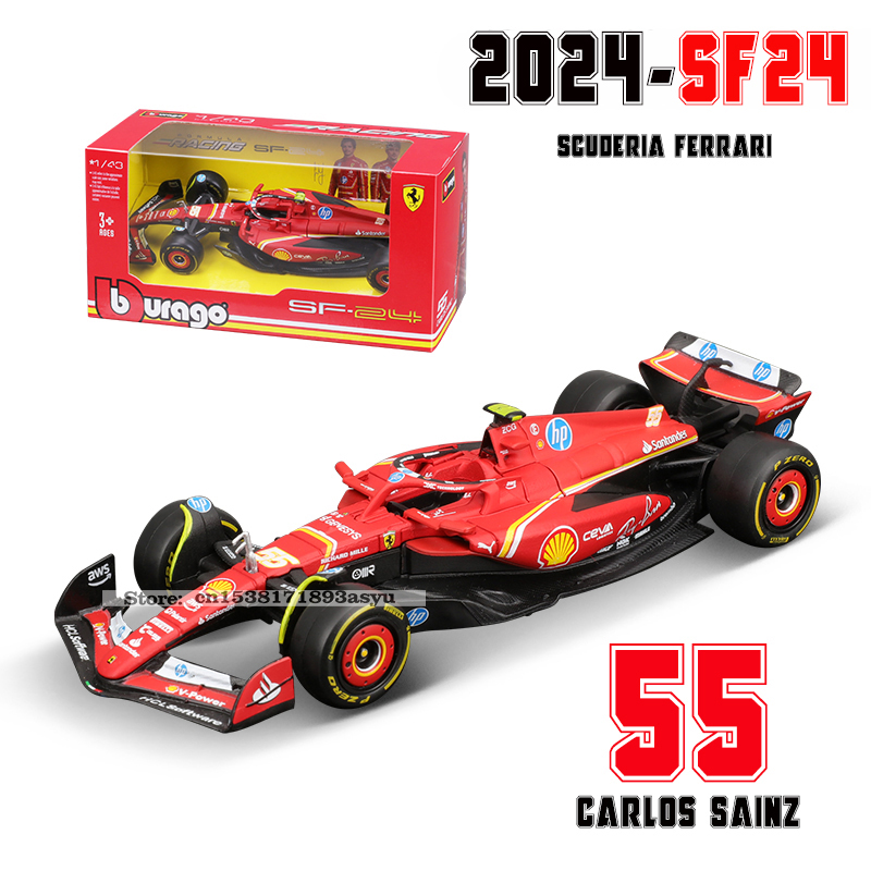 Bburago 1:43 f1 2024 Ferrari SF24 # 16 lecler # 55 sainz jr. legierung auto druckguss modelo spielzeug sammlung erste reihenfolge