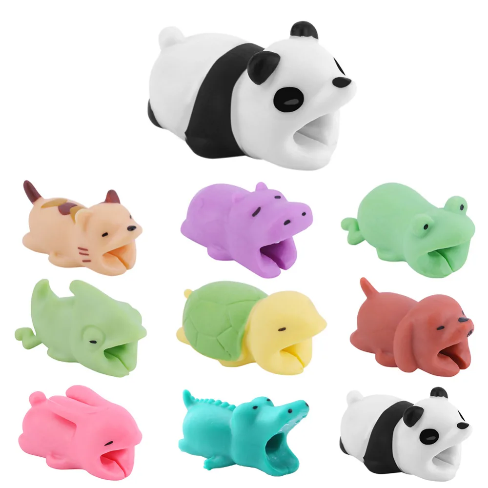 Protector de Cable de animales de dibujos animados, Mini cubierta de protección de Cable, enrollador de Cable de carga, Protector de alta calidad para Usb c, 1 ud.