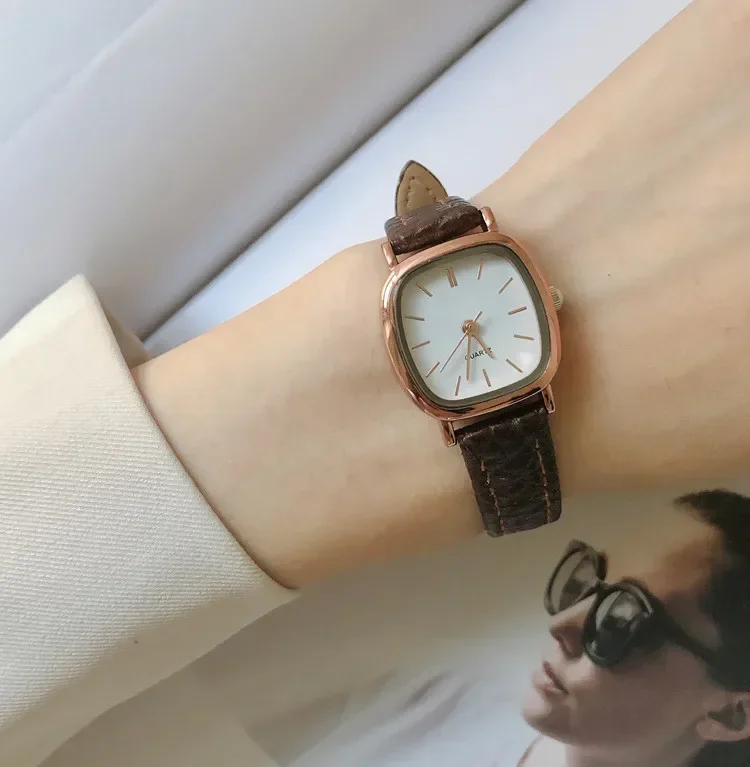 Novas senhoras pulseira casual relógios femininos simples vintage relógios para mulher dial relógio de pulso pulseira de couro relógio de pulso