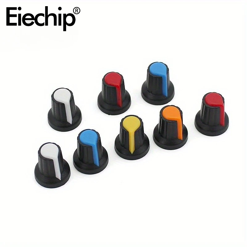 30 teile/los WH148 Potentiometer knöpfe 15X17mm 6mm Potentiometer Kunststoff Knöpfe Kappe 5 farben Gelb Orange blau Weiß Rot