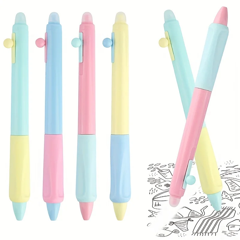 Einziehbare, löschbare Gelstifte, feine Spitze, 0,5 mm, kein Ausfallen erforderlich, 4er-Pack schwarze/blaue Tinte zum Fertigstellen von Sudoku und Crosswor