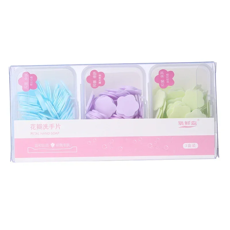 100pcs ดอกไม้รูปร่างกระดาษสบู่สําหรับสบู่ซักผ้าทําความสะอาด Scented Slice แผ่น Foaming กระดาษจานสบู่ 5 สี