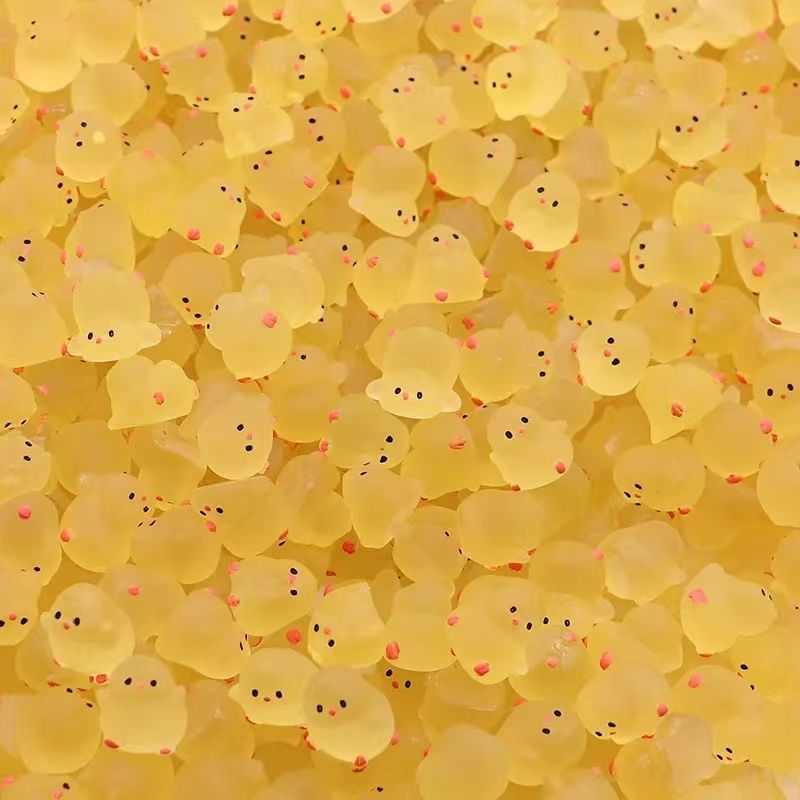 10-30PCS Mini Fluorescence Chicken Moss Toy Microlandscape Miniature Chick Figurines Fairy Garden Accessories Home Decor Crafts