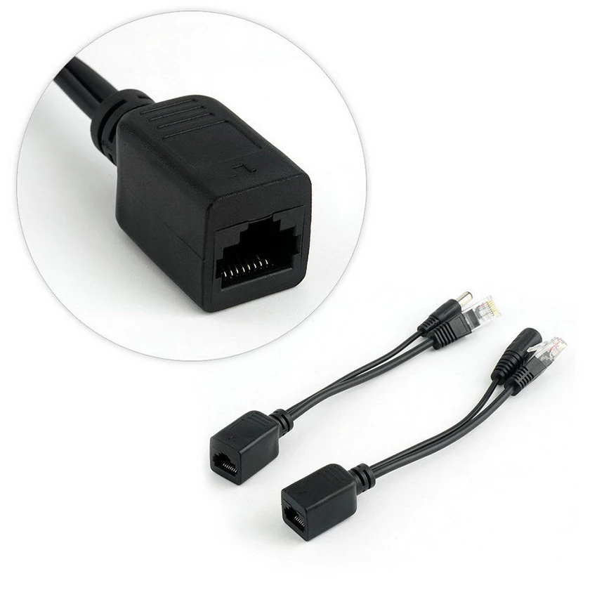 Cable POE de alimentación pasiva a través de Ethernet, Cable adaptador, divisor POE, módulo de fuente de alimentación del inyector RJ45, 12-48v para IP Camea