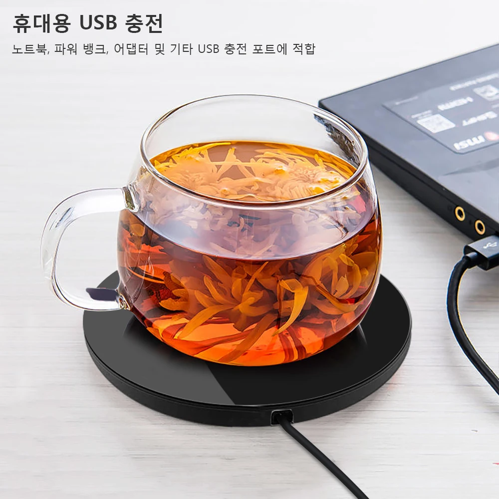 컵 히터 USB 커피 머그잔 워머, 우유 차 물 전기 가열 패드, 온도 조절 컵 받침, 가정 사무실 컵 히터