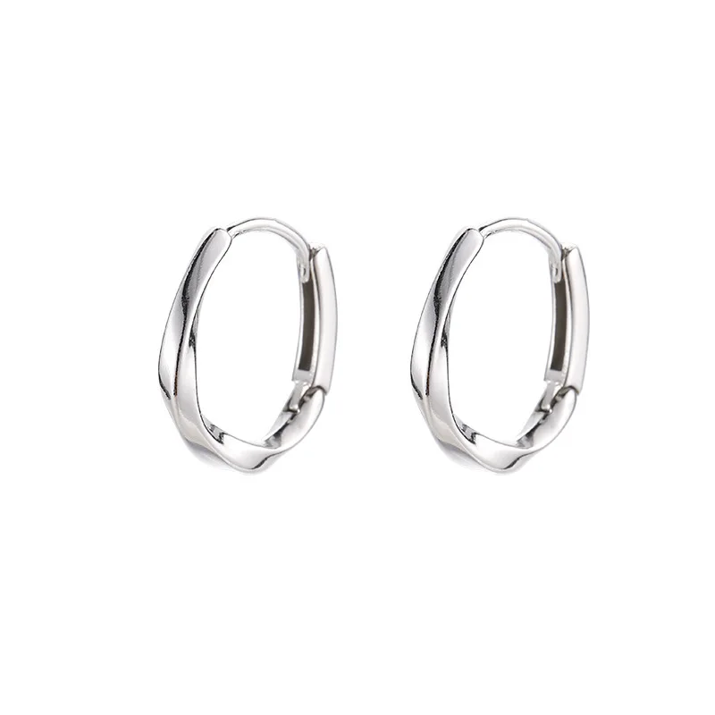 Pendientes redondos de Plata de Ley 925 con incrustaciones simples de temperamento para mujer, accesorios de joyería de boda