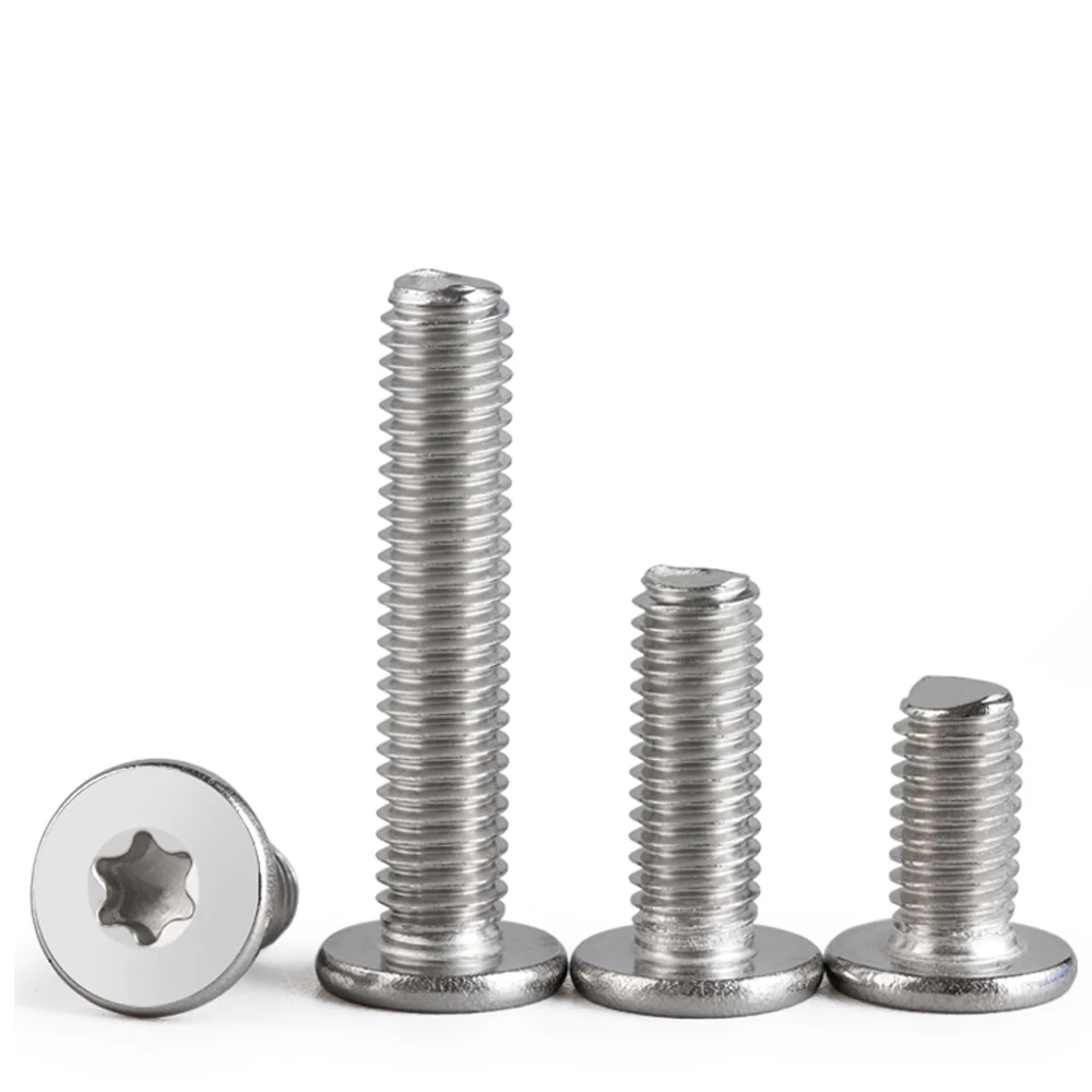 10 шт. M1.6 M2 M2.5 M3 M4 M5 M6 M8 304 Нержавеющая сталь CM Шестилепестковый Torx Ультратонкий сверхнизкий винт с плоской вафельной головкой Цифровой болт