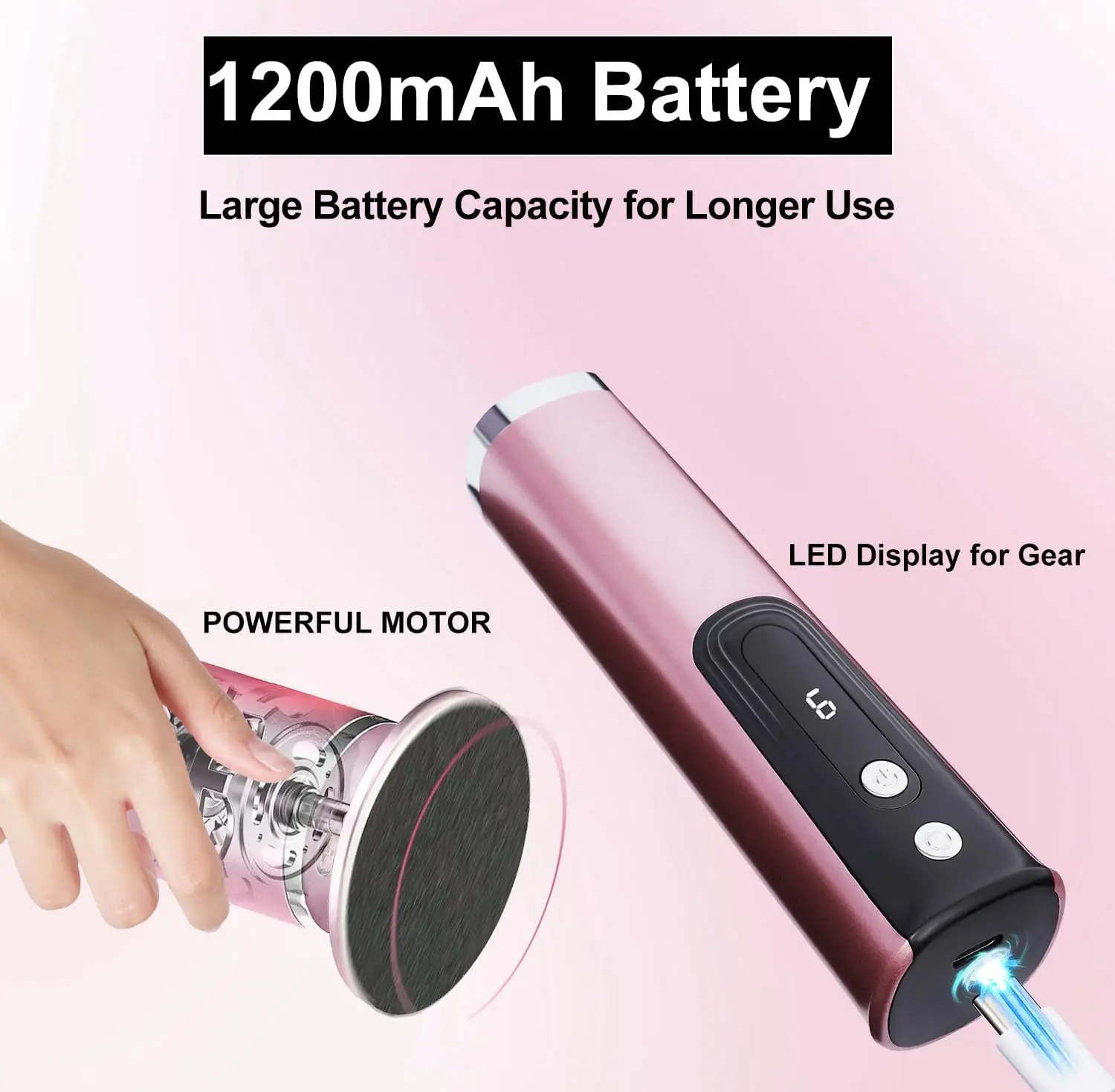 Electric Foot Callus Remover 2-in-1 - Rechargeable Wireless Powerful Nail File, Dead Skin Removal Pedicure Tool