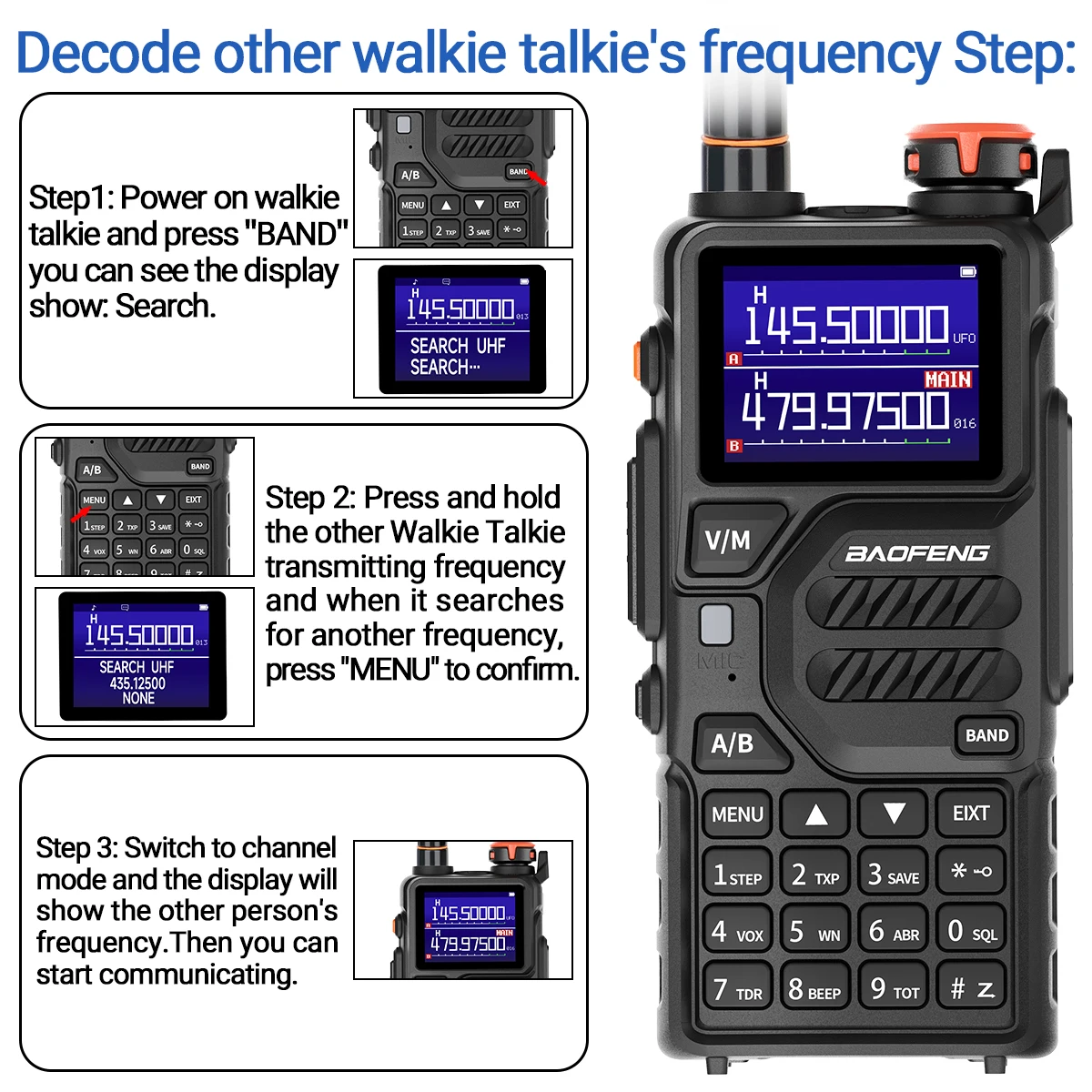 Baofeng UV-K5 Pro Air Band Walkie Talkie Langstrecken-Zwei-Wege-Amateurfunk drahtlose Kopier frequenz FM USB-Ladegerät wiederauf lad bares Radio