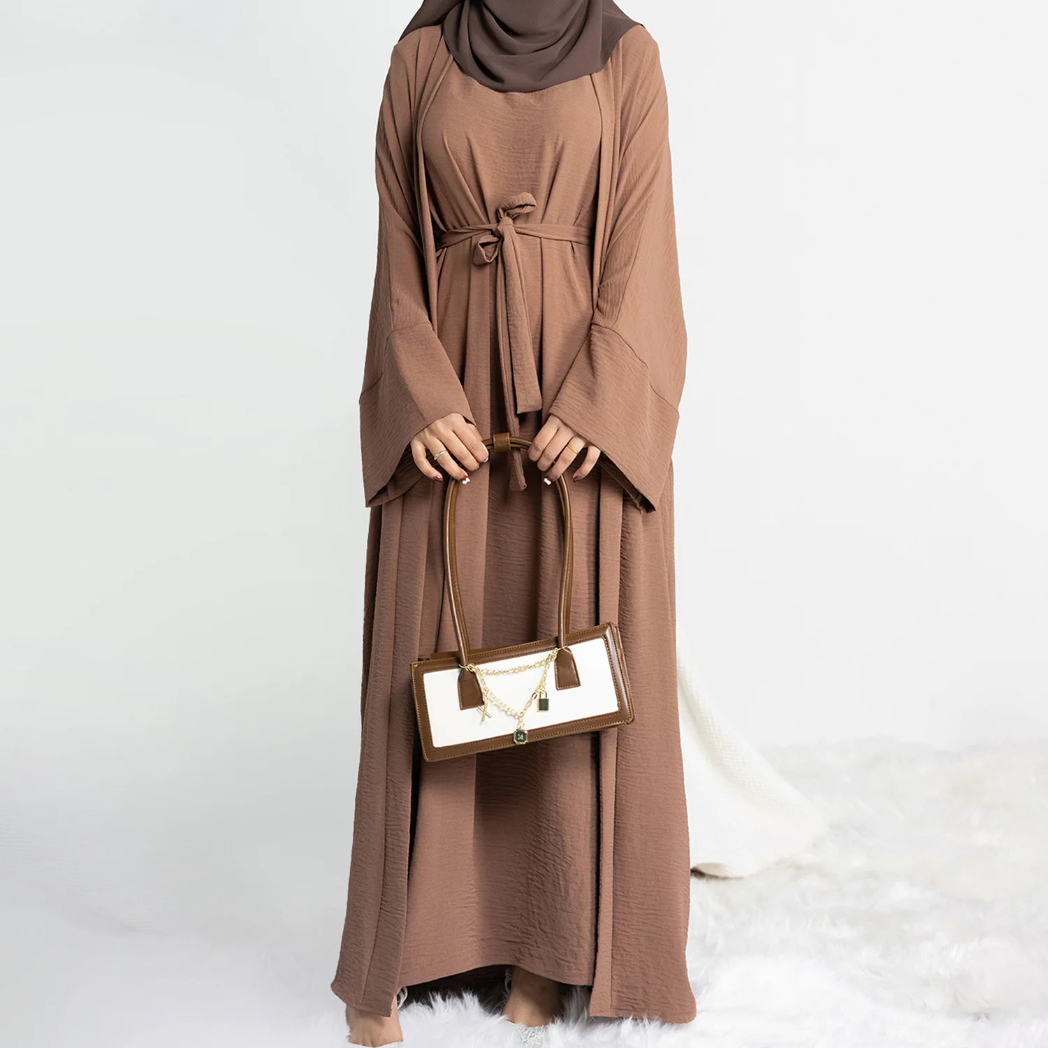 女性のためのアバヤ,イスラム教徒のドレスセット,豪華なアラブのドレス,アフリカの着物,モロッコのカフタン,ドバイ,ファッショナブル,2個