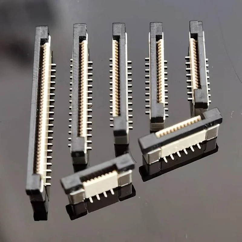 10PCS 0.5mm Pitch FFC/FPC Socket Connector 0.5mm Pitch Locking Vertical SMD Staggered Pins 4P 6P/8P～50P 60P