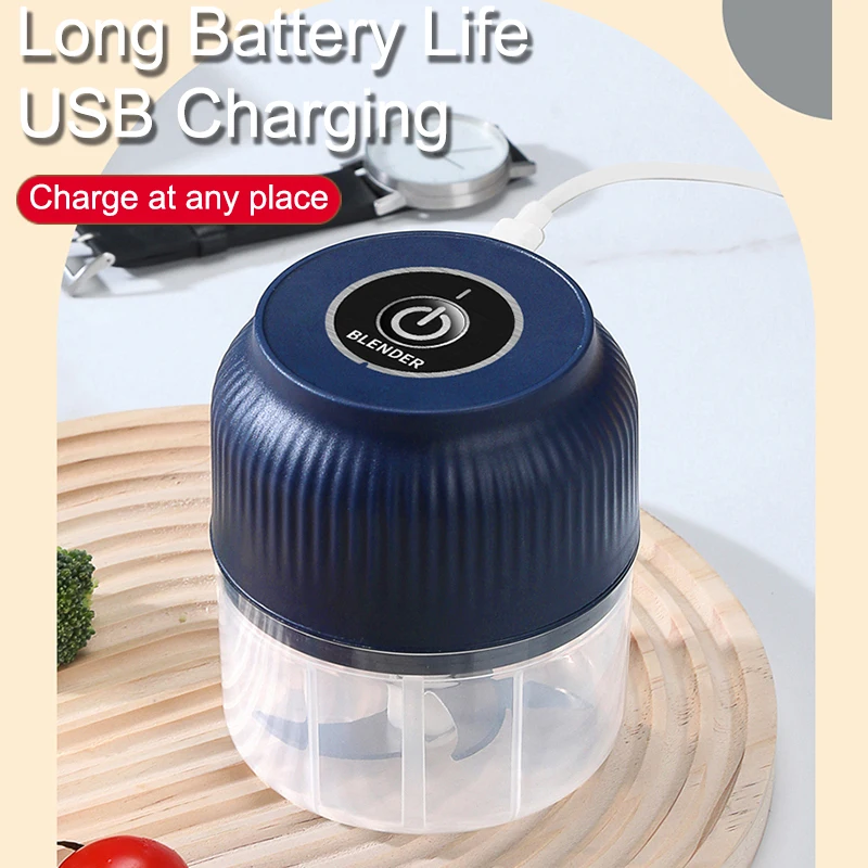 250ml Mini bezprzewodowy akumulator USB elektryczny rozdrabniacz do warzyw rozdrabniacz do czosnku rozdrabniacz do żywności do gadżetów kuchennych do czosnku
