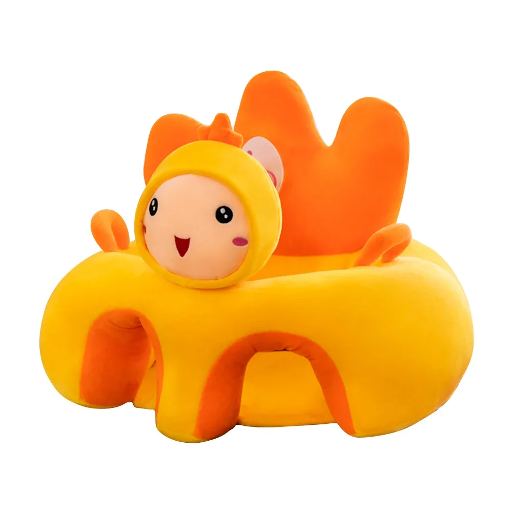 Capa de assento de suporte para sofá de bebê desenho animado animal pelúcia aprendendo a sentar berço de cadeira