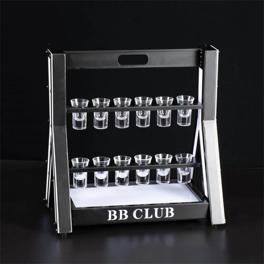Wiederaufladbare LED Leucht Schnapsglas Display Ständer Getränkehalter Bar LED Bullet Getränkehalter Cocktailbecherhalter Glas Display Rack