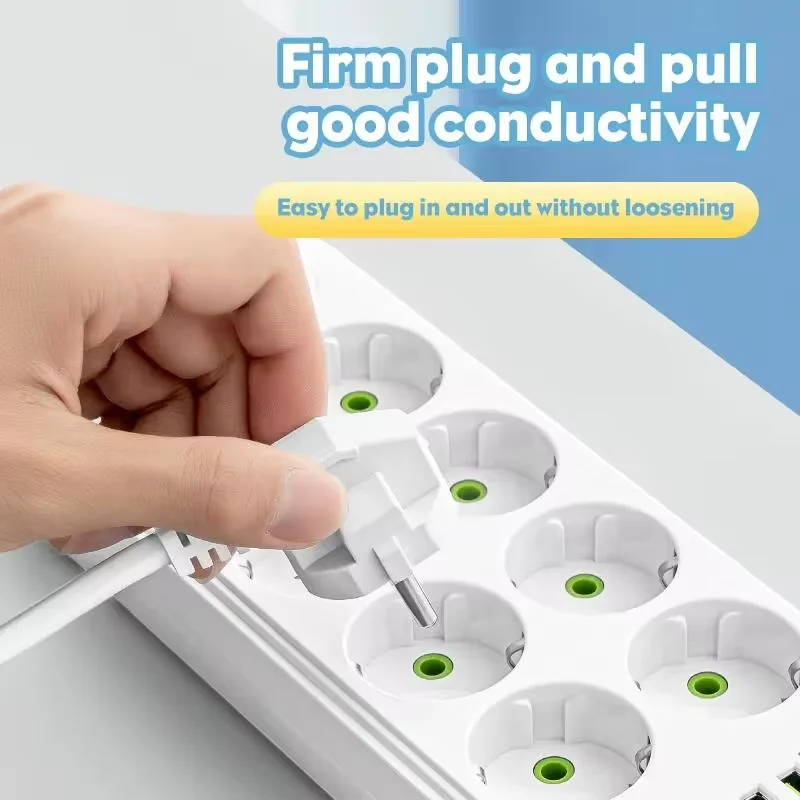EU-Stecker Wechselstrom steckdose Steckdosen leiste Multitap-Verlängerung kabel Steckdose mit 4 USB-Anschlüssen Schnelllade-Multiprise-Netzwerk filter