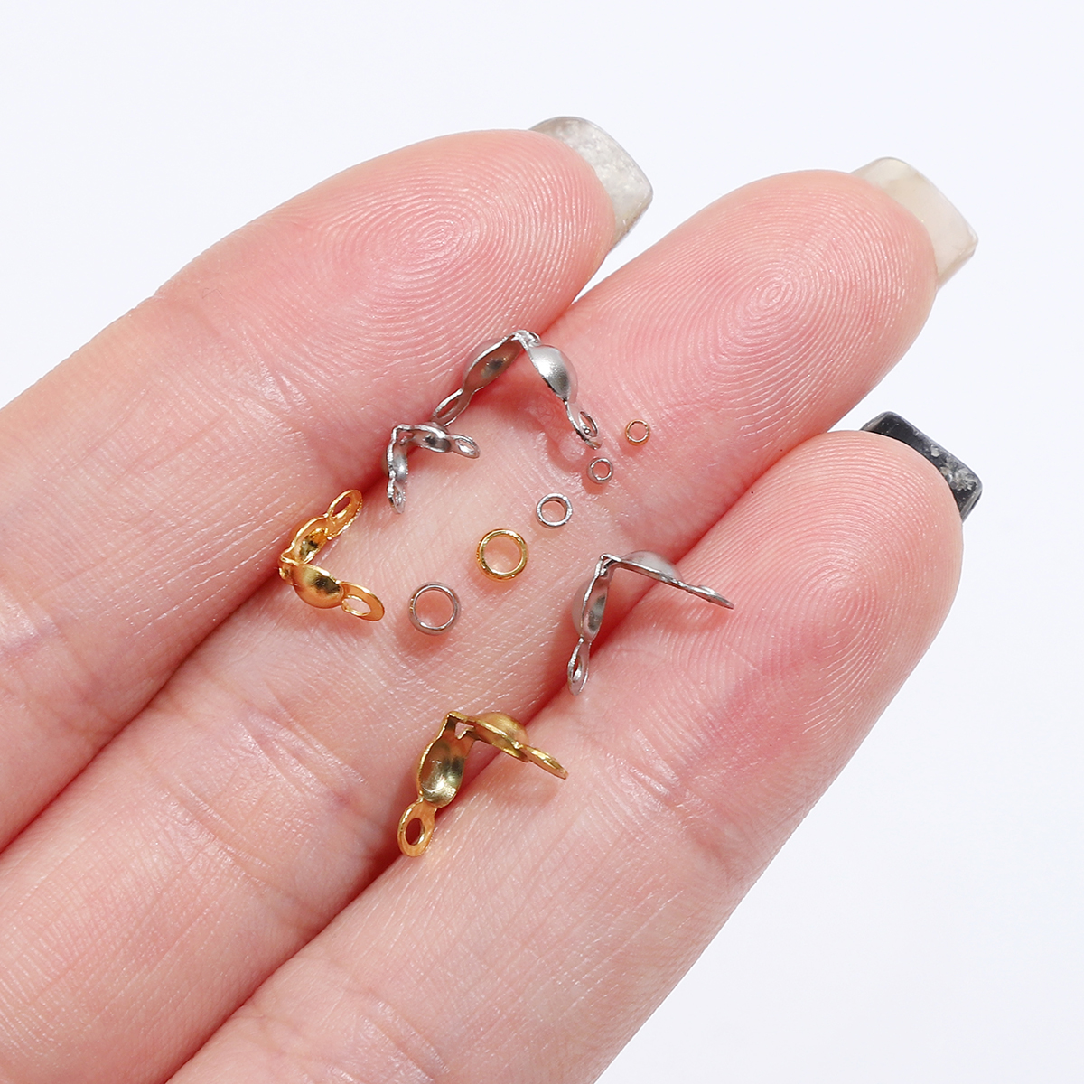 100 pçs/lote aço inoxidável banhado a ouro conector fecho friso final contas para pulseira colar correntes diy jóias fazendo suprimentos