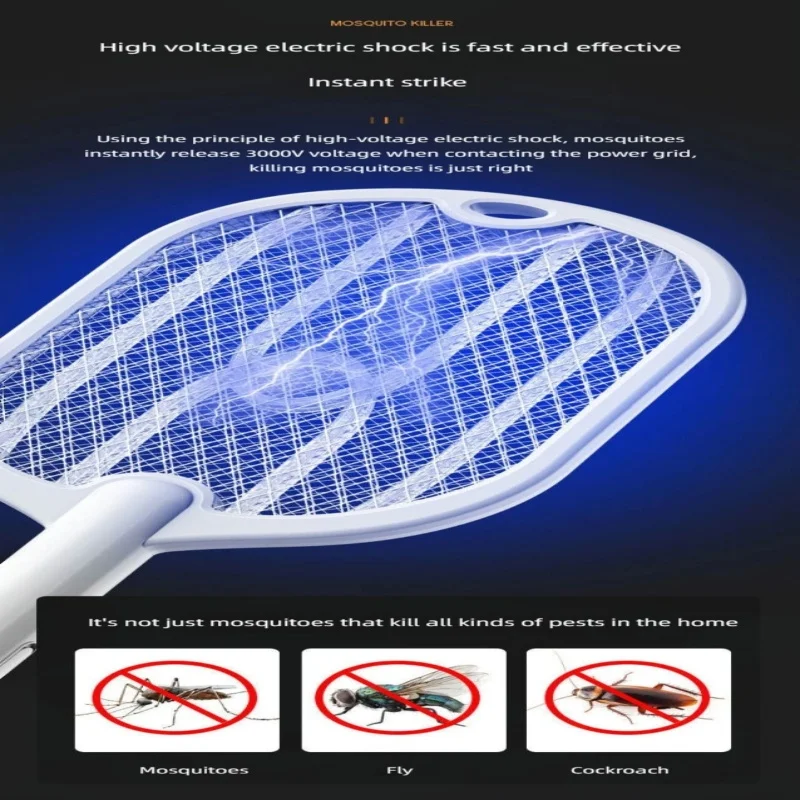 Xiaomi 2-in-1 Electric Mosquito Swatter Mosquito Killer Lamp Rechargeable Foldable Swatter Automatic Mosquito Lure RepellentLamp