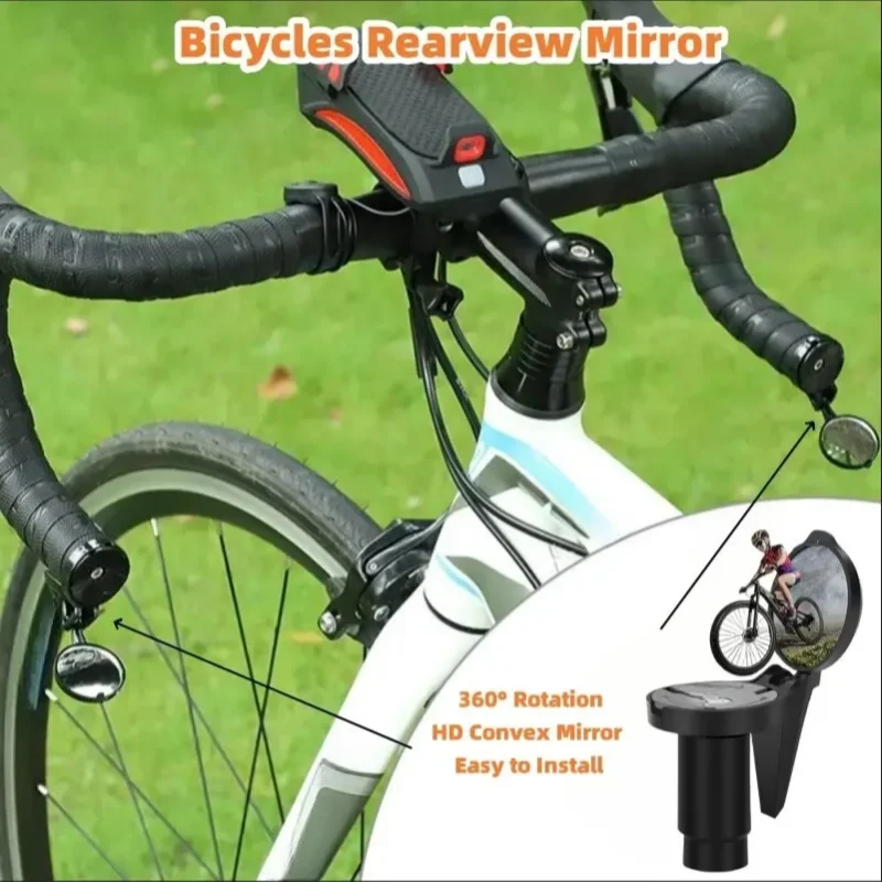 จักรยาน 1 PC/1 คู่ด้านหลังกระจกนูน Handlebar DROP Bar Mount เลนส์อะคริลิค Back Sight Reflector Light น้ําหนัก