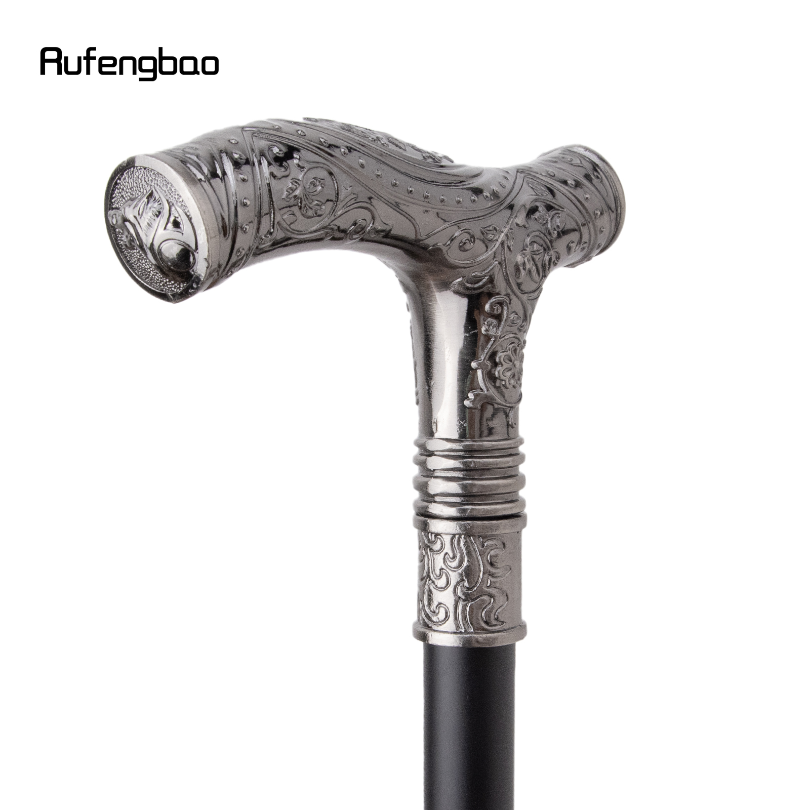 Silver Wolf Head Flower Único Joint Walking Stick com placa escondida, cana Cosplay Crosier, moda auto-defesa, 93cm