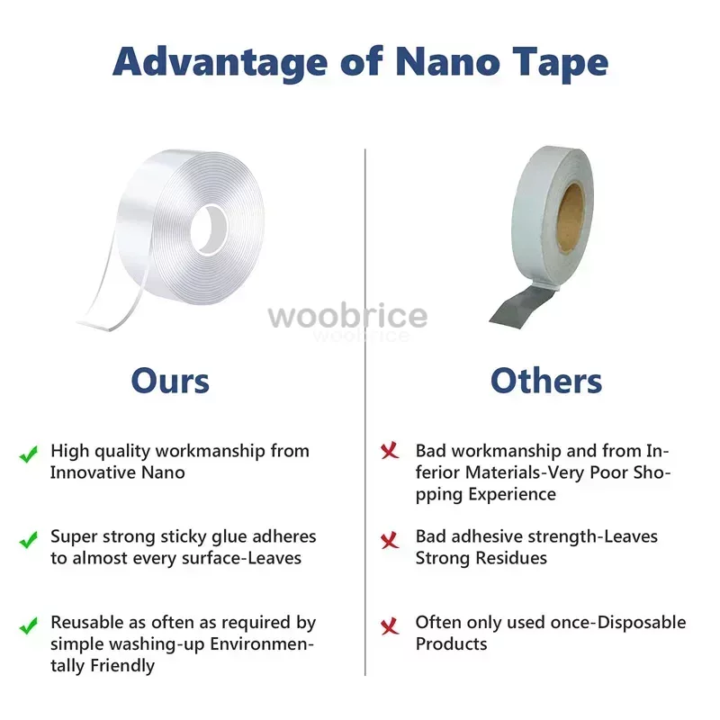 5m 3m Super Strong Double Sided Adhesive Tape Car Bedroom Kitchen Bathroom Outdoor Living Room Double-sided Tape Extra Strong