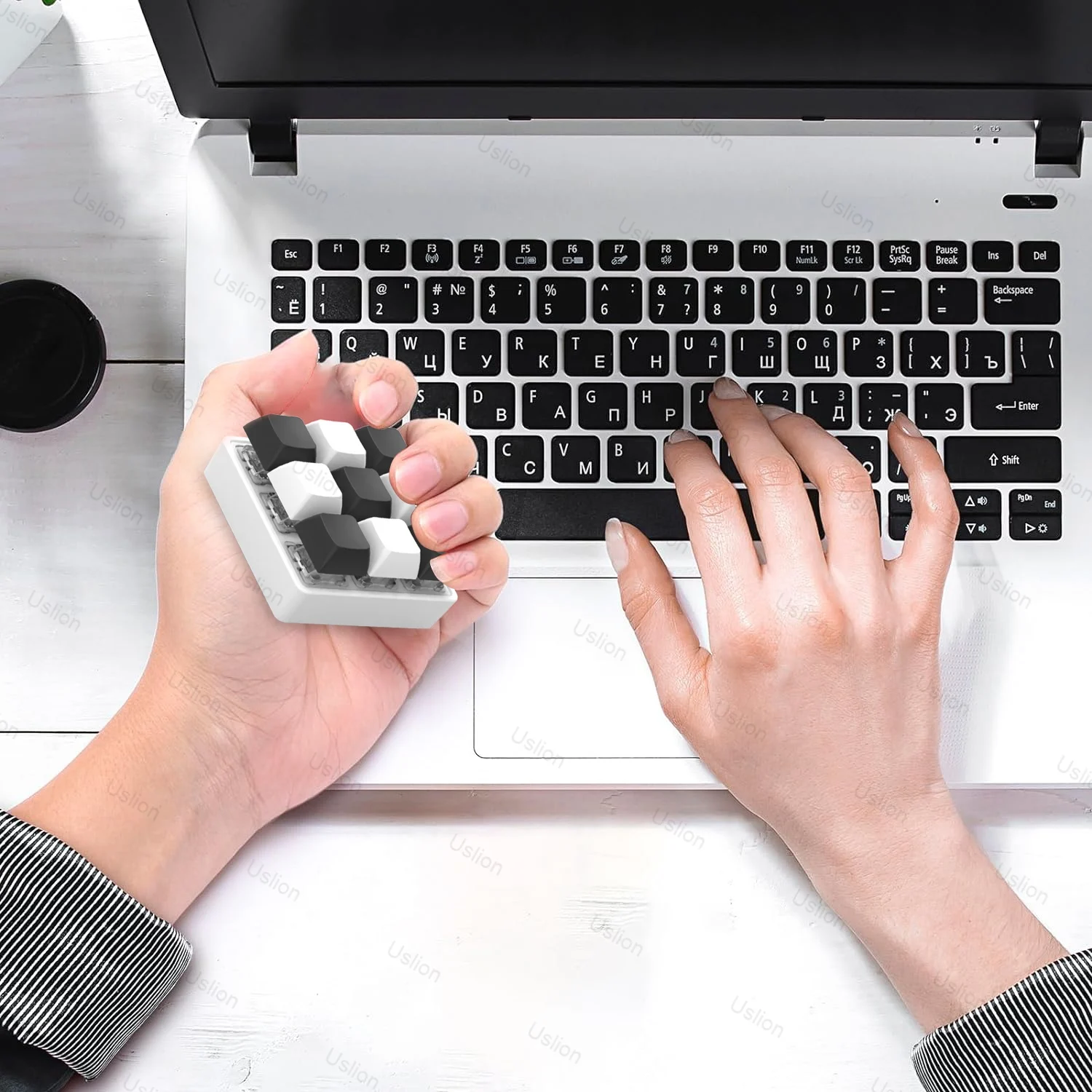 9 touches clavier clé jouet fête soulagement du Stress bricolage Fidget bouton Keycap Fidget porte-clés clavier porte-clés jouets doigt clavier