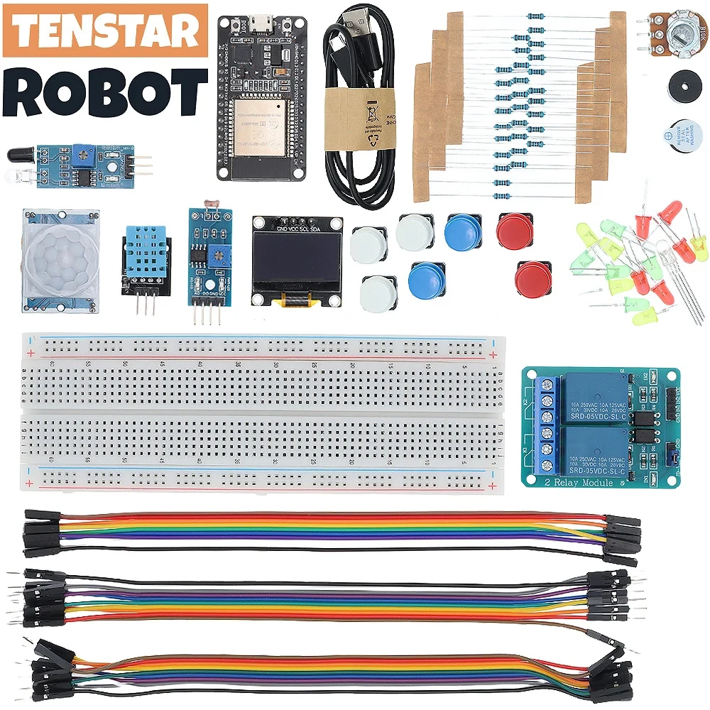 Basic Starter Kit for ESP32 ESP-32S WIFI Development Board Project Learning Kit with Tutorials ESP32 kit with box