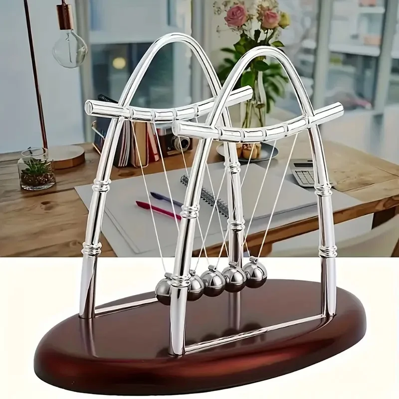 Bolas de acero de equilibrio de cuna de Newton, Bola de colisión de movimiento perpetuo, enseñanza escolar, péndulo de ciencia física, juguete para decoración del hogar