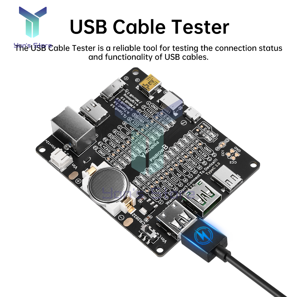 Bảng phát hiện Cáp dữ liệu Bộ kiểm tra cáp USB Bộ kiểm tra chuyển mạch bật tắt mạch ngắn DC3-12V công cụ kiểm tra bảng Loại B Micro A Loại C