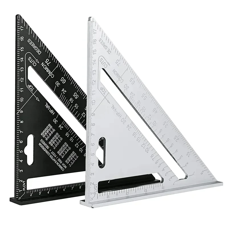 Herramientas de carpintería, regla Triangular, medidor de ángulo de aleación de aluminio, medición de velocidad métrica