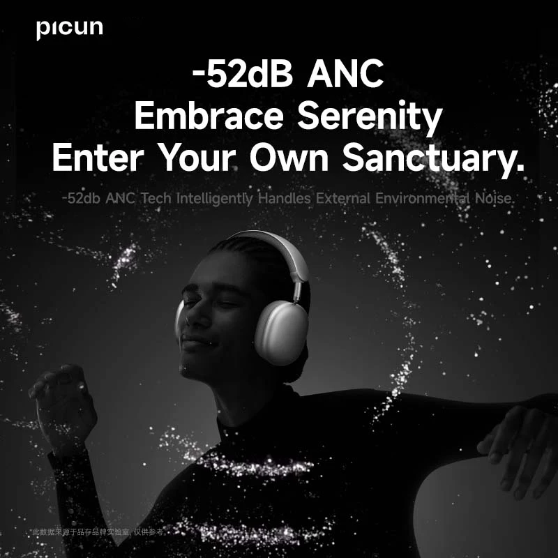 Picun F8 Pro ANC auriculares inalámbricos seguimiento de cabeza Audio espacial 3D-52dB ANC auriculares Bluetooth HIFI ENC HD micrófono aplicación de baja latencia