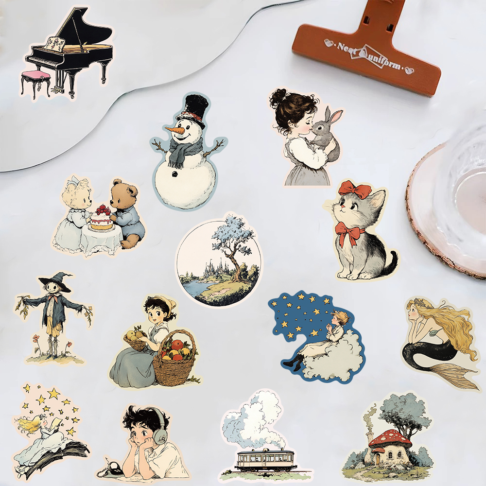 50PCS Comic World Sticker Graffiti Esthetische Lezen Laptop Bagage Scrapbooking Decals Waterdichte Bagage Telefoon Decals ﻿