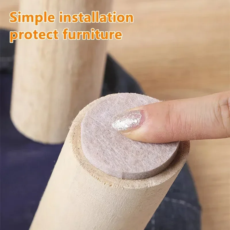 Round Square Felt Chair Leg Pads 2mm Floor Scratch Protector Mat Mute Non-slip Self Adhesive Diy Furniture Accessories