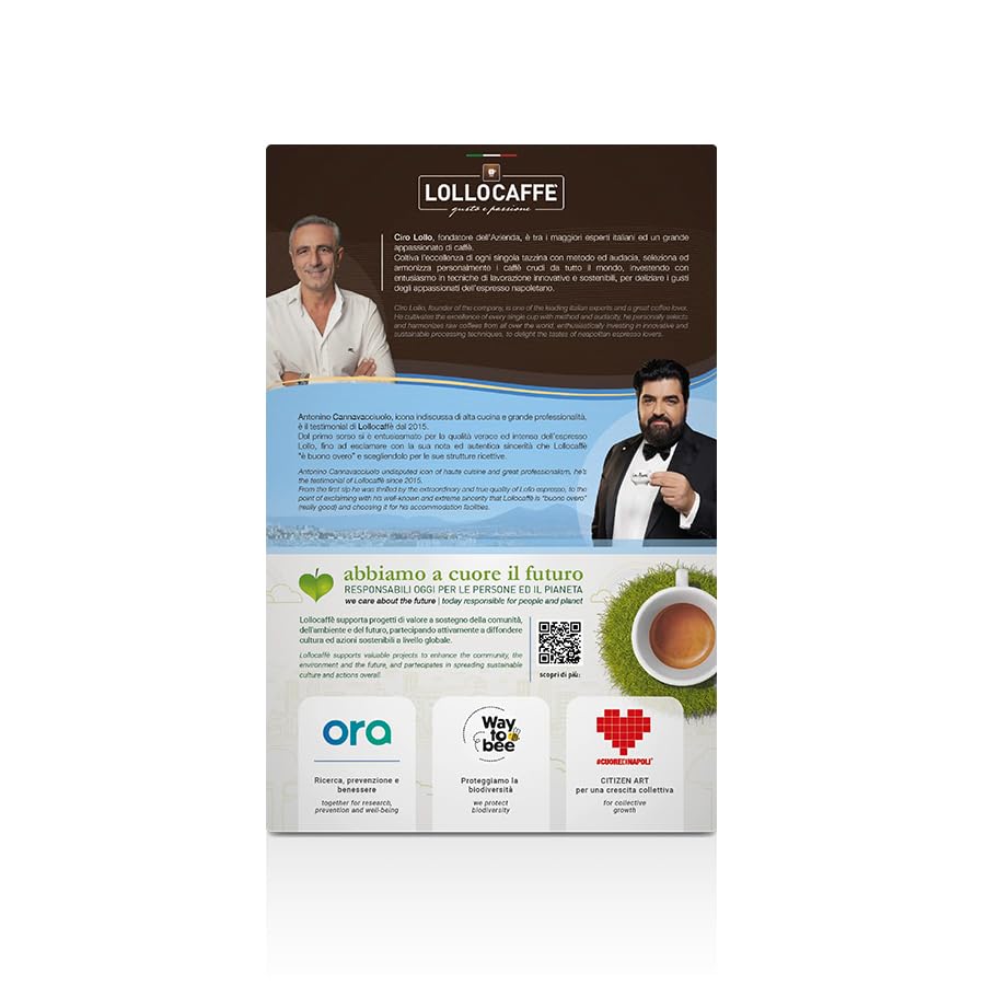 Café gaufré compostable Lollo, mélange d'argent, 600 dosettes, système ESE