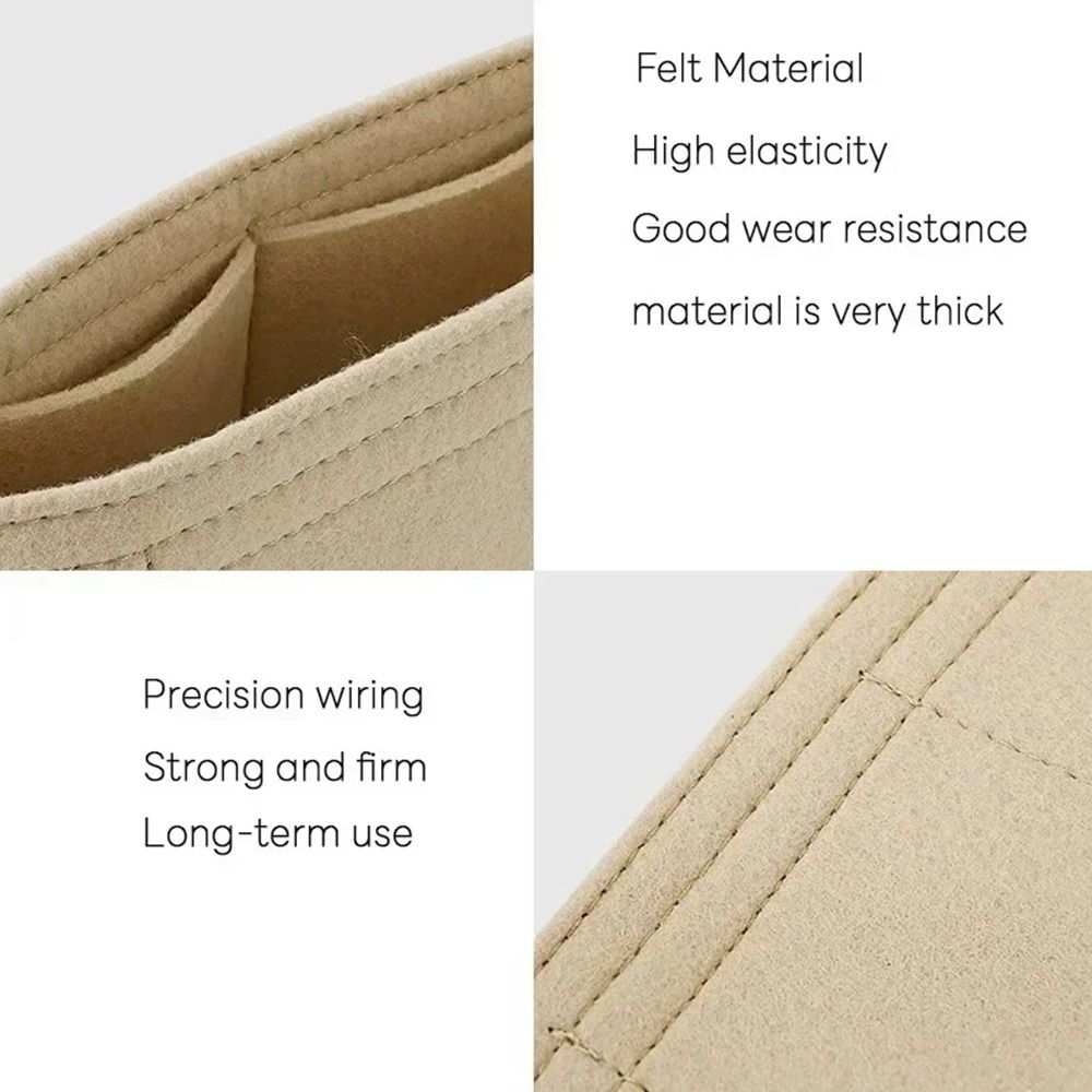Portable Multi-Pocket Bag Organizer for Longchamp Mini Bag Storage Bag The Liner Bag Felt Purse Insert Handbag Liner Bag