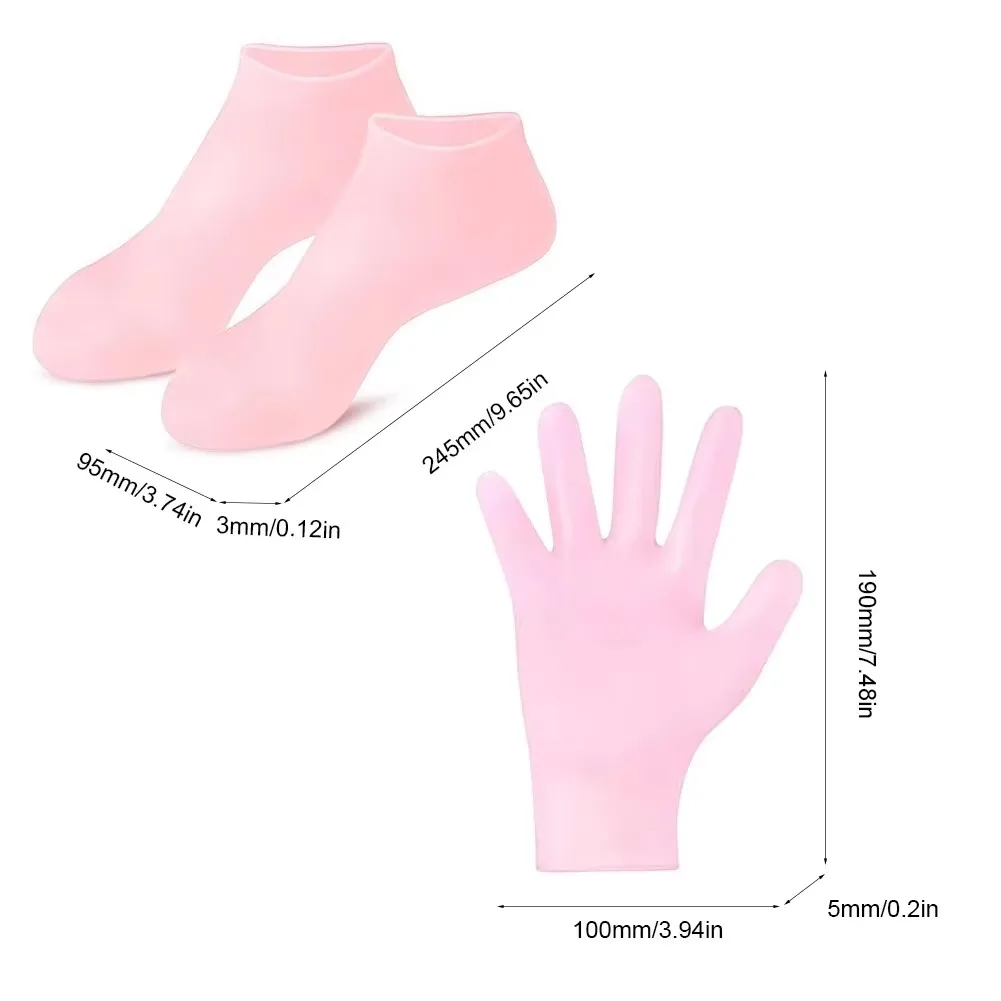 Confezione da 2 calzini idratanti in gel di silicone per piedi secchi e screpolati, nutrienti per la pelle, lubrificanti per la cura dei piedi, calzini da massaggio
