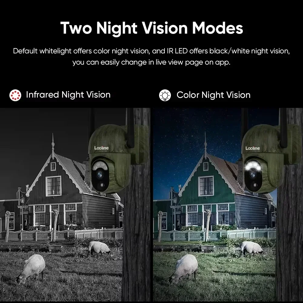 Telecamera di sicurezza solare 4MP 4G/WIFI Wireless Outdoor WiFi rilevamento umano/animale conversazione a 2 vie IP66 telecamera solare impermeabile per la fauna selvatica
