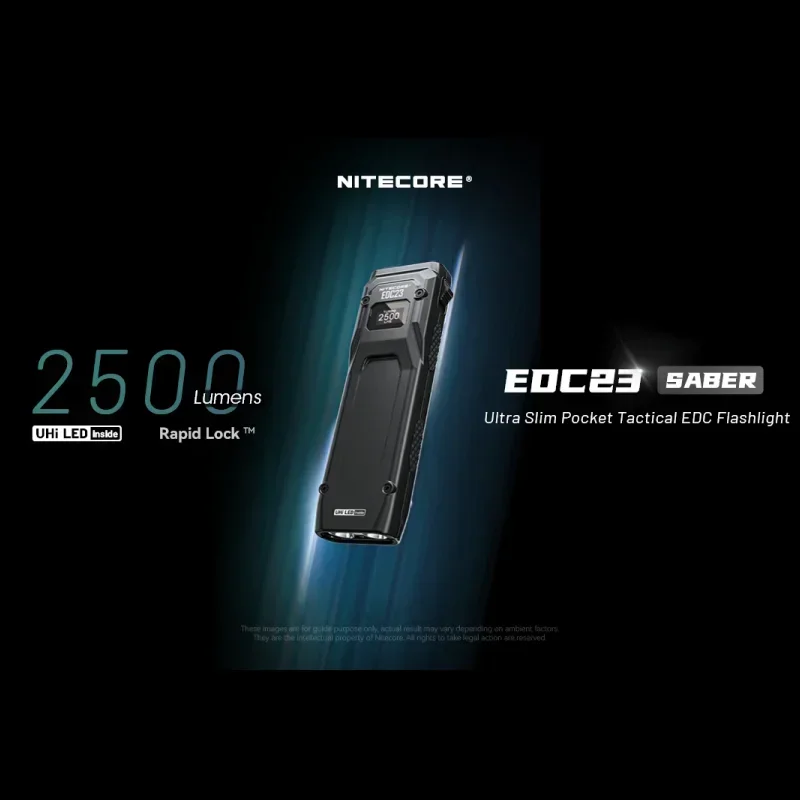 NITECORE EDC23 linterna EDC ultradelgada 2500 lúmenes USB-C recargable de bolsillo pequeña luz táctica Troch batería de iones de litio incorporada