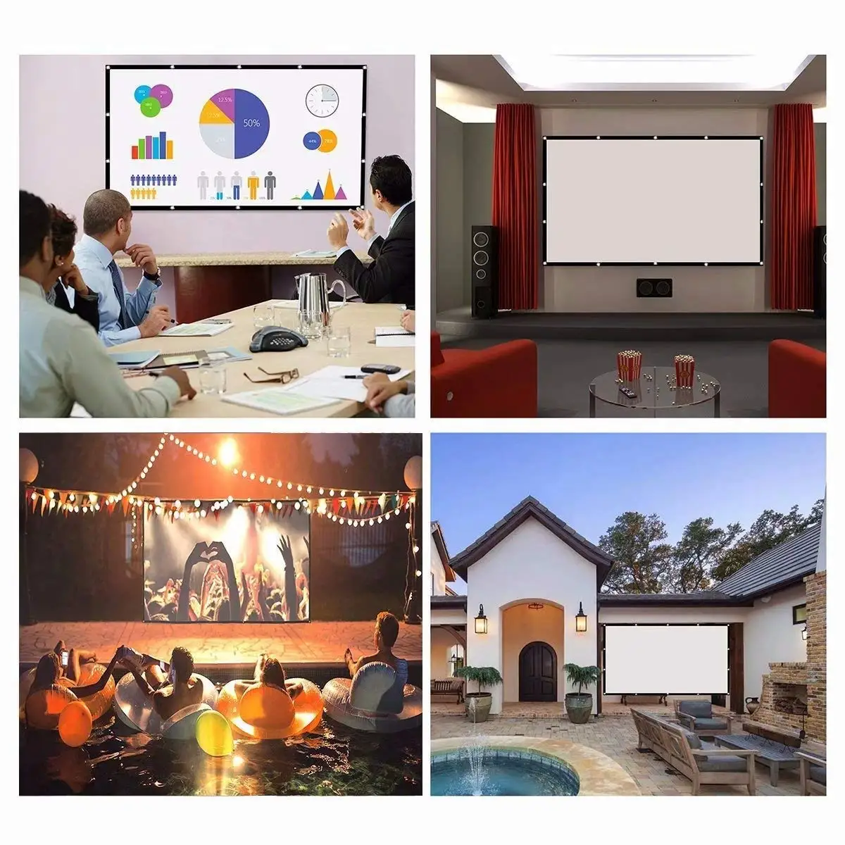 60 84 100 120 150 Zoll Projektor Leinwand Tragbare Projektion Leinwand 16:9, Outdoor Film Bildschirm Für Reise Heimkino Für HY300