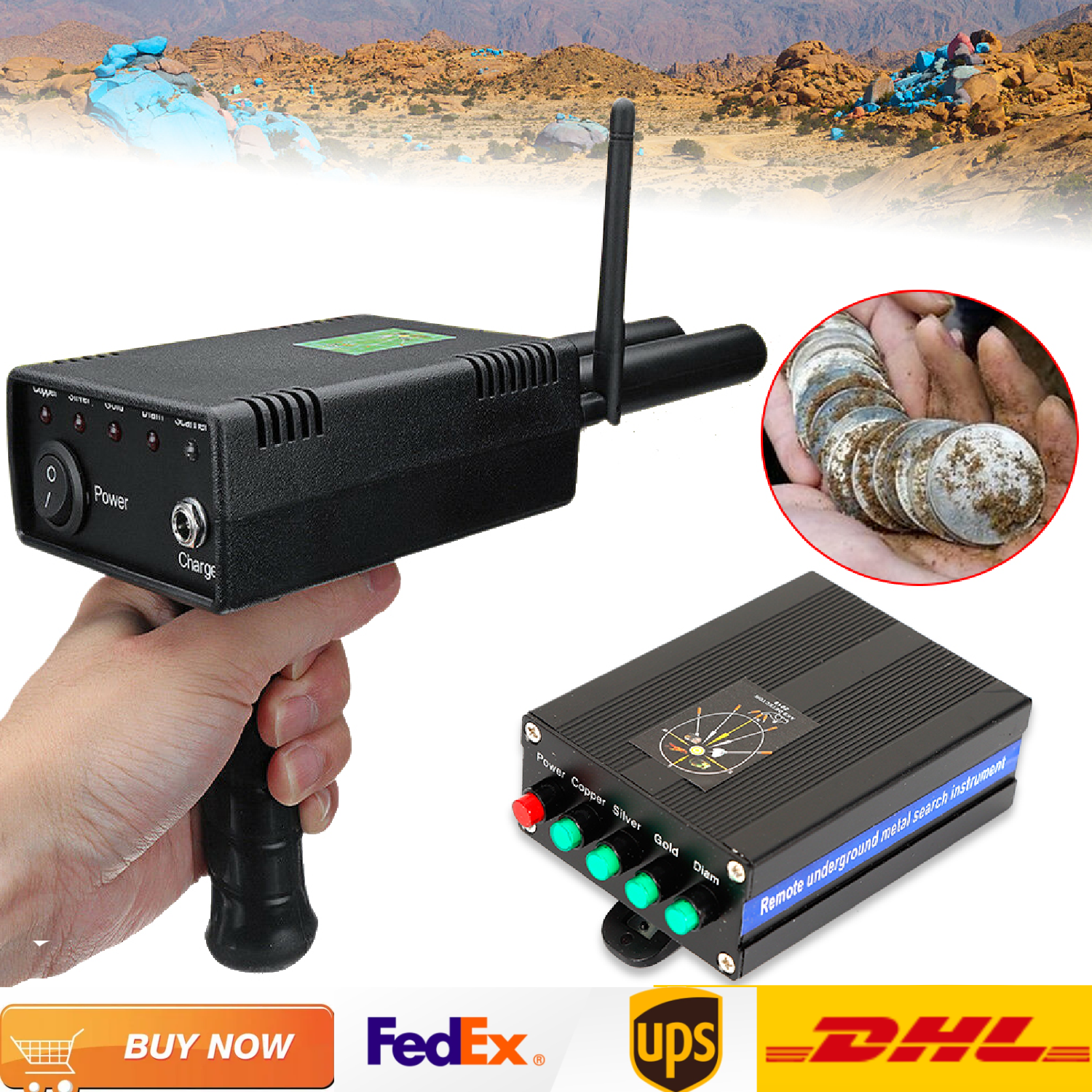 Detector de metales con pilas Detector de oro, plata, cobre y diámetro para interiores y exteriores