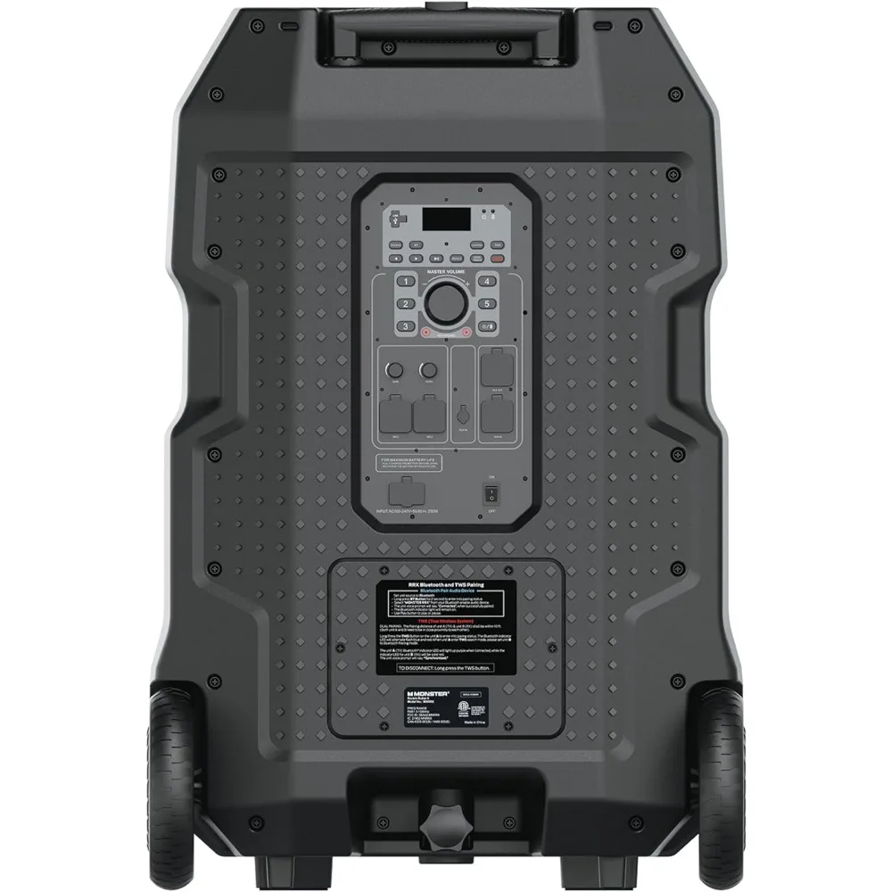 Rockin' Roller X Indoor/Outdoor Portable Bluetooth Speaker | Powerful 1000W, 15” Subwoofer | All Terrain Wheels, Weather Resist