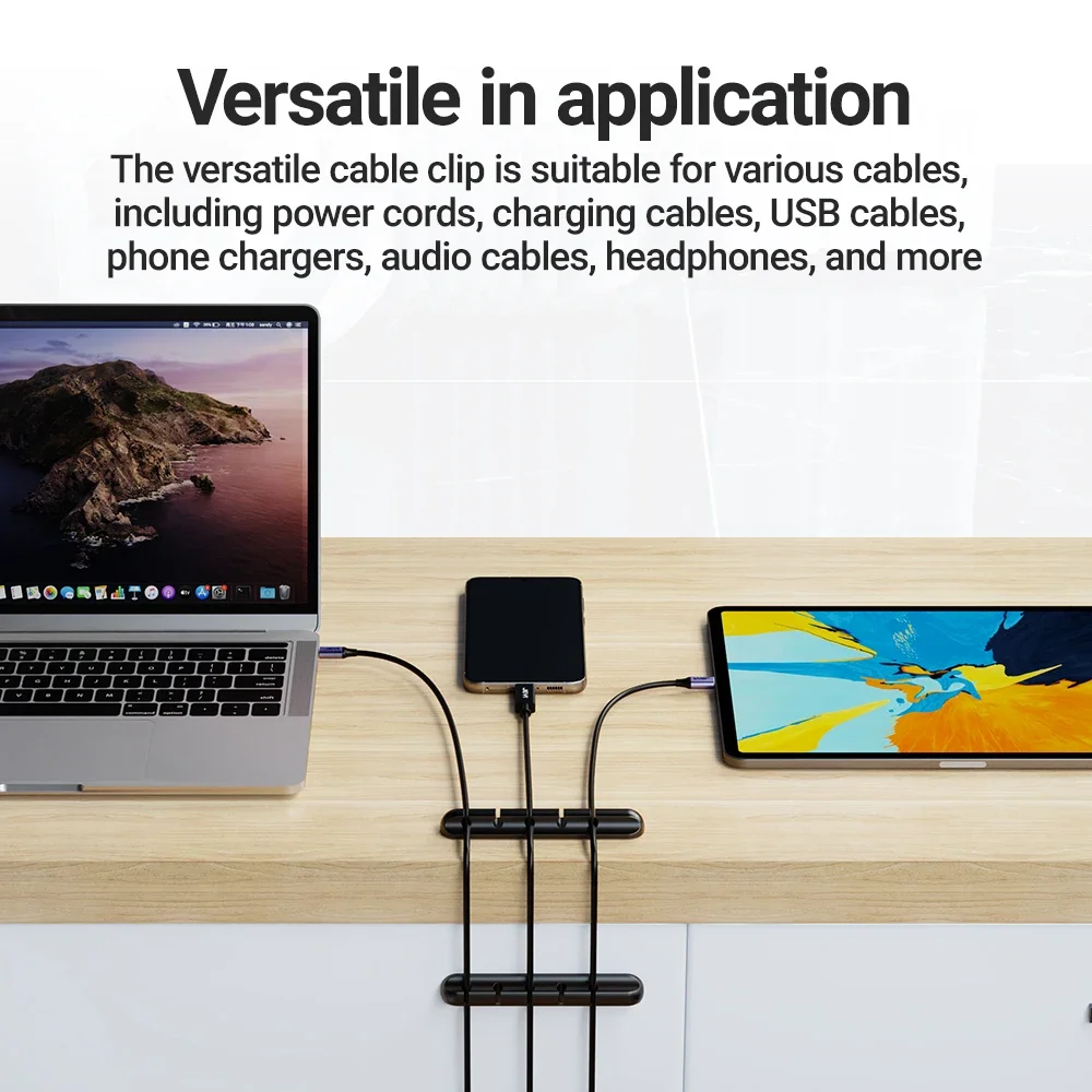 ขายส่งคลิปสายสําหรับ MouseHeadphone Wire Organizer สายซิลิโคนสาย USB Winder Desktop Tidy Management