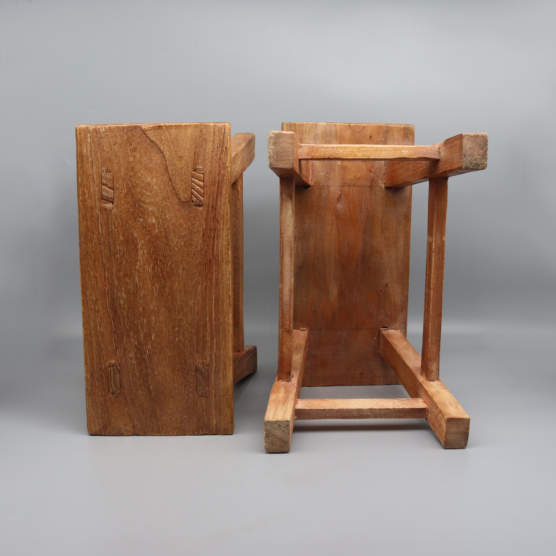Taburete de madera recién hecho, silla para niños, madera maciza de olmo