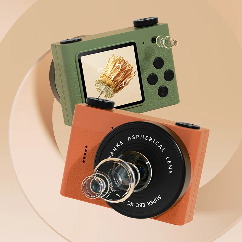 2024 new multi-functional student camera front and rear dual camera portable pocket camera retro mini digital camera holiday gif