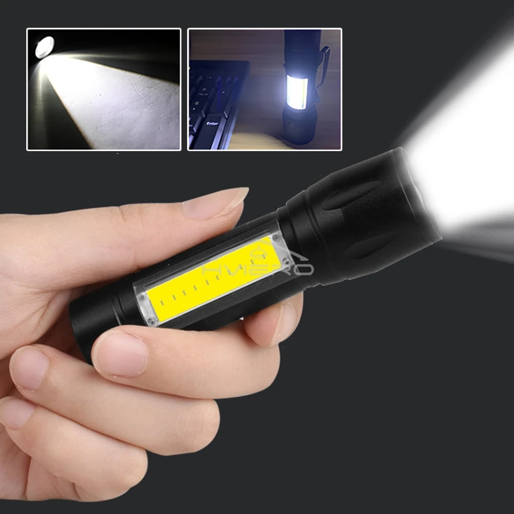 Linterna carga de batería Mini Led 3W foco lámpara lateral ajustable conveniente impermeable T6 luz Ultra brillante para acampar senderismo