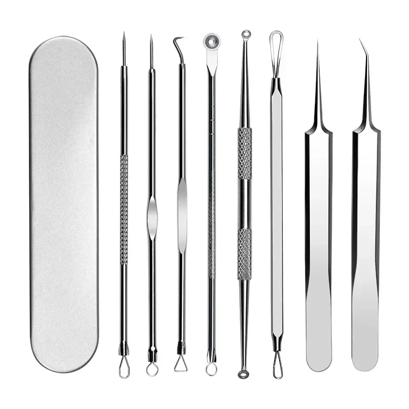 11 Pz/set Acne Rimozione di Comedone Aghi Punti Neri Cleaner Pori Cleaner Pulizia Profonda Viso Cura Della Pelle Strumenti di Bellezza Kit di Aghi