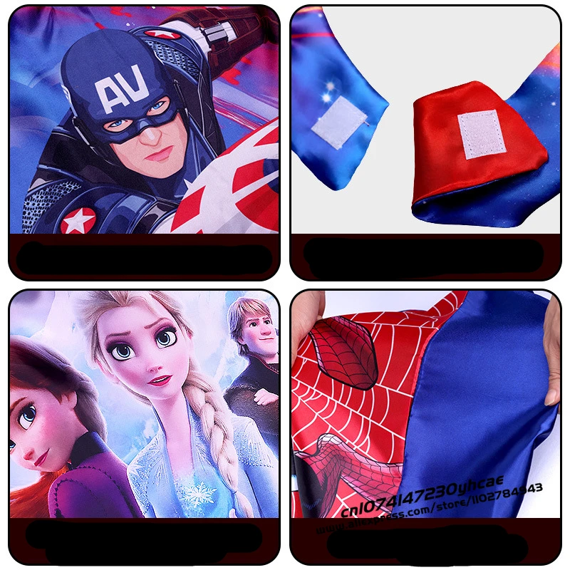 Disney Marvel Maskerade Frozen Masker Cape Mantel Anime Spider Man Batman Mantel Action Figure Marvel Speelgoed Cosplay Kind Party Gift