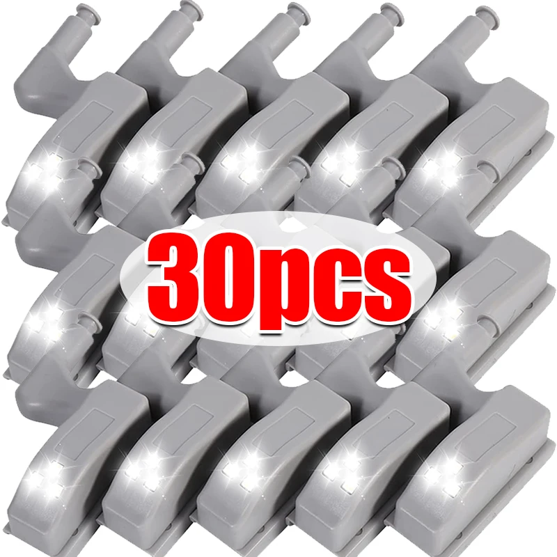 1/30PCS Universal LED Inner Hinge Lamp Under Cabinet Light Wardrobe Sensor Light for Cupboard Kitchen Bedroom Closet Night Lamps